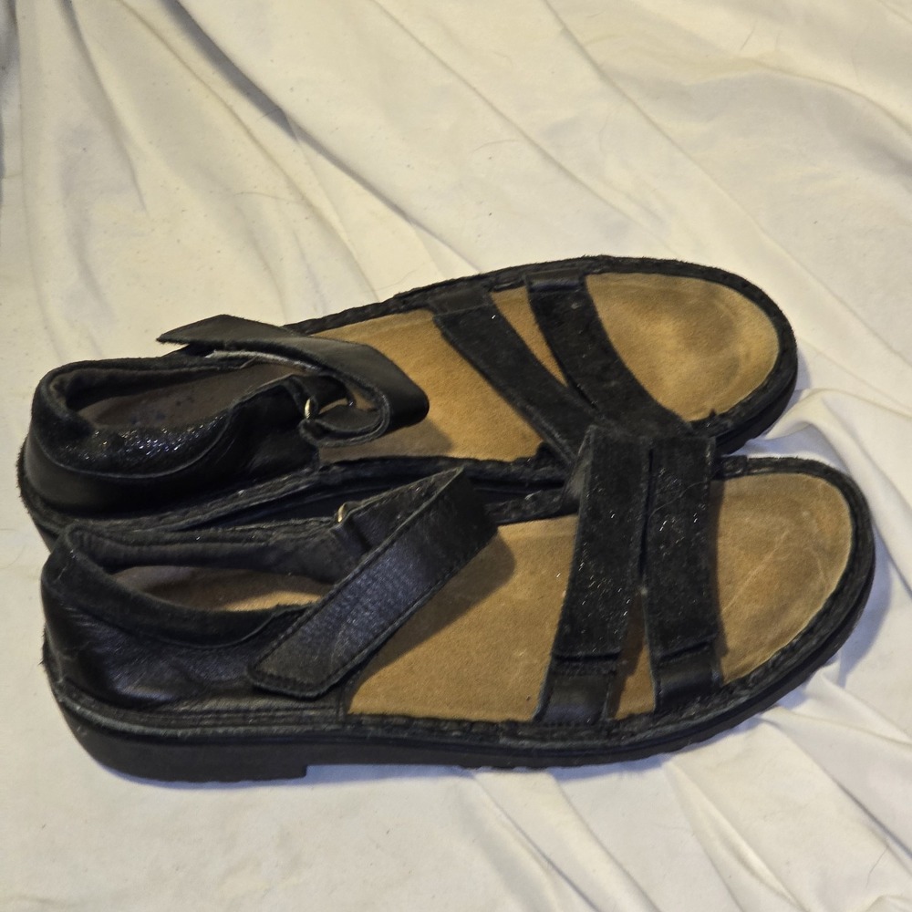 Naot Strappy Black Leather Sandals Women's Closed Back Comfort EU‎ Size 38 - Picture 2 of 6